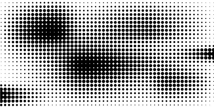 Dots halftone gradient or dotwork pattern backgrounds. Abstract vector halftone monochrome color gradation texture or half tone pattern background