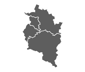 Obraz premium Vorarlberg state map with all districts in solid gray color