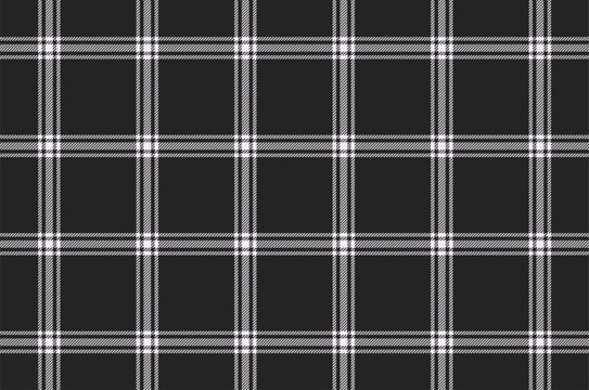 Seamless black and white windowpane plaid pattern. Luxury formal plaid square check pattern background for menswear fabric