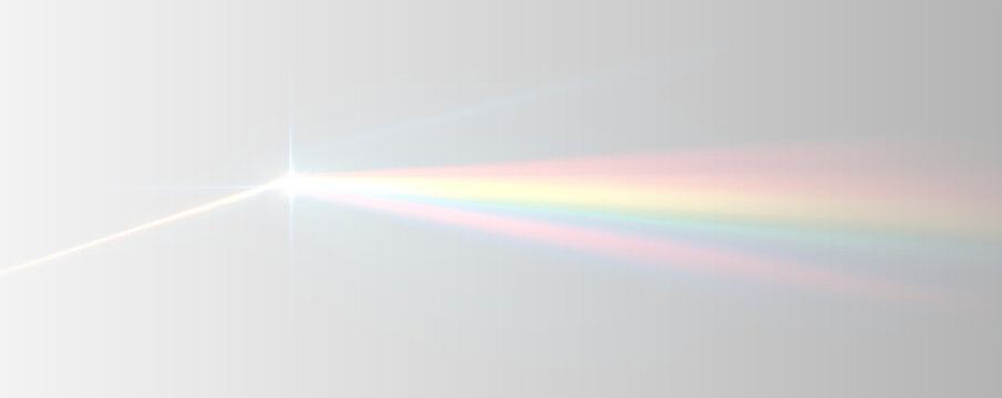 Crystal rainbow reflections scatter across a soft glowing background. Floating glitter adds depth and charm. Vector PNG effect enhances elegant visuals.