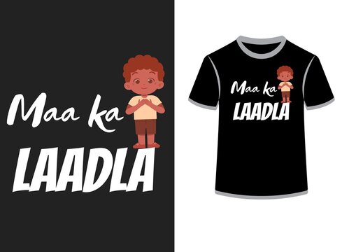 mom's fav tshirt design png vector maa ka ladla 