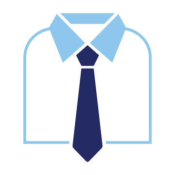 Formal business shirt and tie professional icon with business clothing professional corporate collared executive gentleman conservative