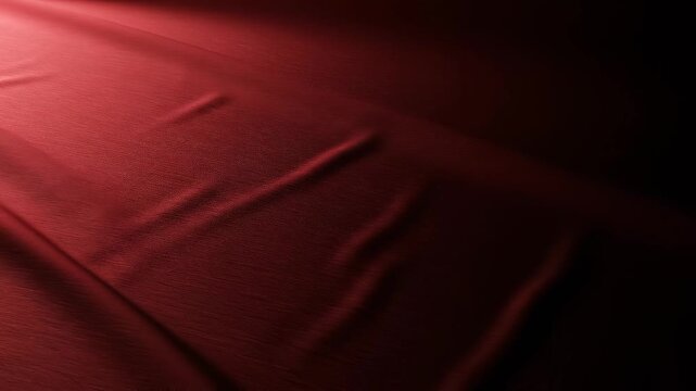 Dramatic red fabric waves with spotlight effect and deep shadows