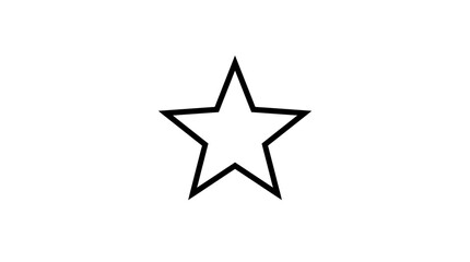 Obraz premium Black Star Silhouette On White Background Simple Graphic Design