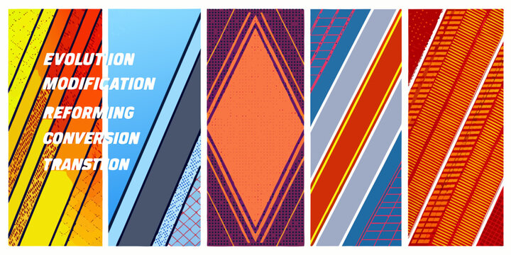 Geometric pattern with text constructivist style poster design