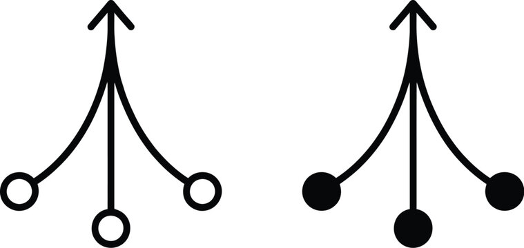 Consolidation Icons Featuring Glyph and Line Styles for Data Integration, Business Management, and Process Unification