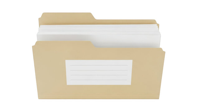 Empty beige folder with label tab on right side