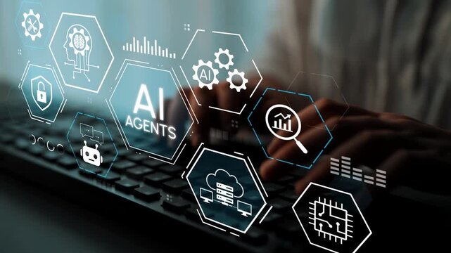 Abstract Representation of AI Agents and Data Analysis with Futuristic Graphics and Keyboard Interface for Technology and Innovation Themes. Entropy.