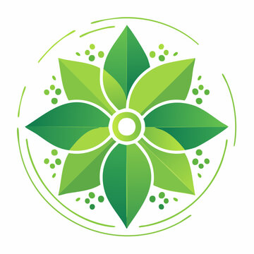Green Leaf Mandala Logo