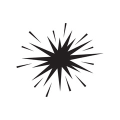 Fototapeta premium Black Explosion Effect Vector Burst Isolated on White Background for Graphic Design and Impact Elements