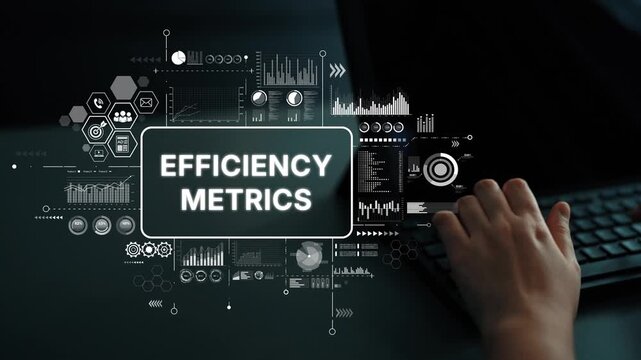 Business Performance Analysis with Efficiency Metrics and Data Visualization in Modern Workspace. Asymptotic smart data analytic.