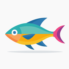 Obraz premium Colorful cartoon fish illustration