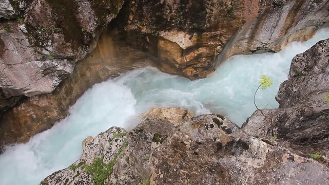 Soca river gorge near Bovec village, Slovenia