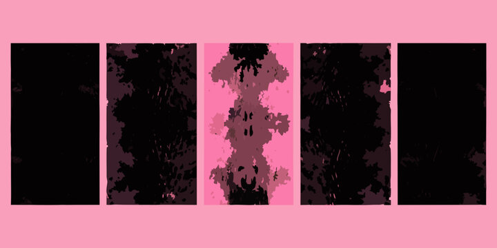 Spray paint texture collection on pink background distressed and grunge style