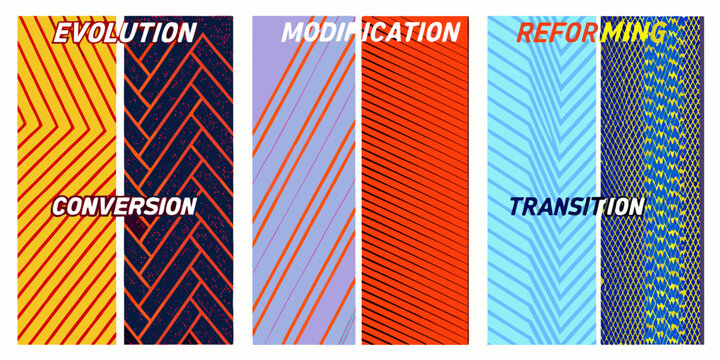 Diagonal striped pattern with text constructivist style graphic design