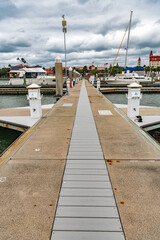 Obraz premium Waterfront Yacht Parking Area And Marina Services In St Augustine Florida Coastal Harbor