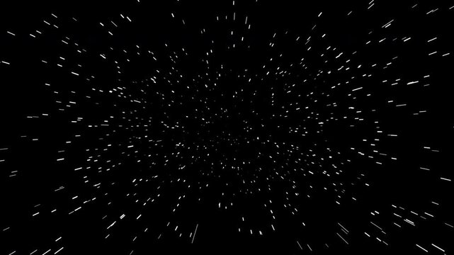 Hyper Jump Lightspeed Tunnel Through Deep Space Starfield