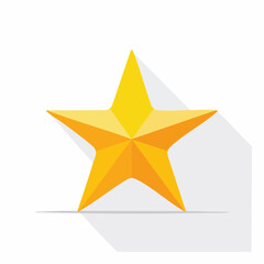 Obraz premium Golden Star Icon with Long Shadow