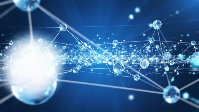 Explore modern smooth features of animated technology in 3D space with sci b VSRExport showcasing dynamic visuals and connections