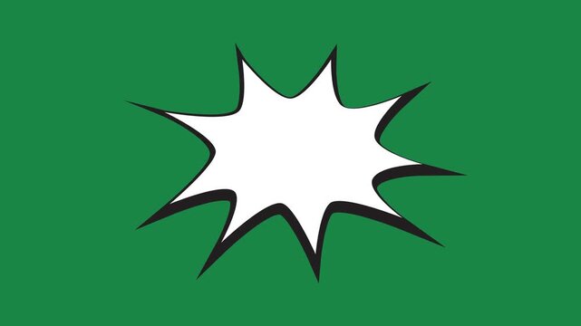 Comic Extended Spiky Aggressive Burst Frame 2D Animation on Green Screen
