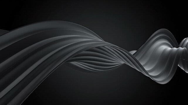 Abstract flowing dark waves with subtle light reflections and smooth motion