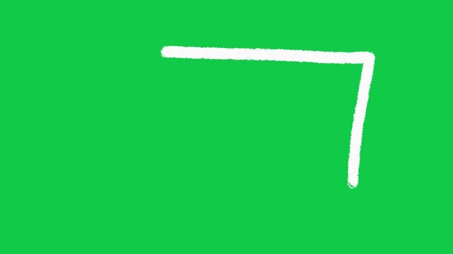 Hand Drawn Rectangle Frame Border 2D Animation Overlay on Green Screen