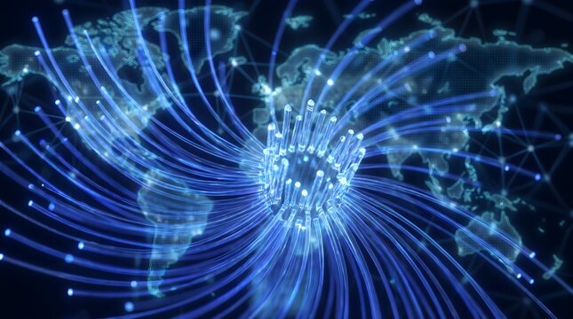 Abstract Content Delivery Network Pipeline and Edge Computing Architecture Concept