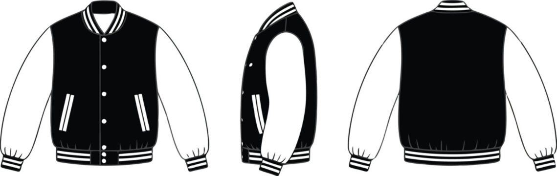 Varsity jacket technical apparel vector illustration.