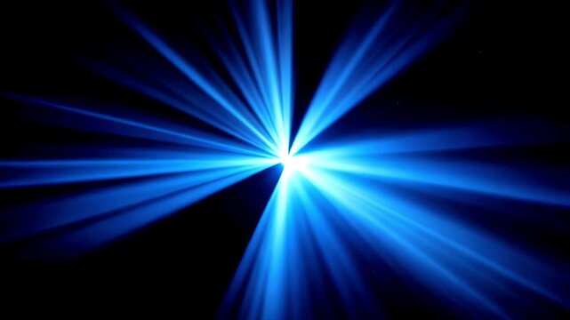 Light Blue Beams Moving Across Empty Black Background, Futuristic Glowing Light Rays Creating Dynamic Motion Graphics, Sci-Fi Energy Effects and Modern Abstract Visual Design