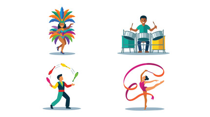 Fototapeta premium People Performing Dance Motions.
