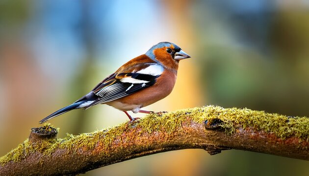 chaffinch is sitting on branch