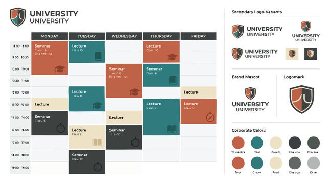 University Schedule and Brand Guidelines.