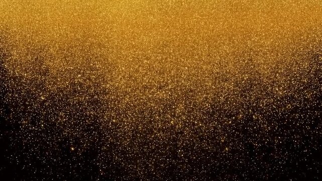 Mesmerizing gold particle cascade creating enchanting abstract patterns