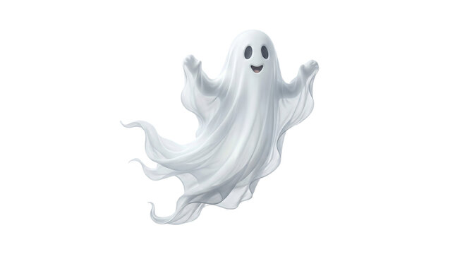 Ghost, Halloween, cute Halloween ghost on transparent background Spirit figure PNG Generative Ai