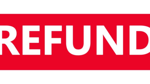 Refund Stamp Text on Red Background, Money Back Tax Refund Finance Symbol green screen video