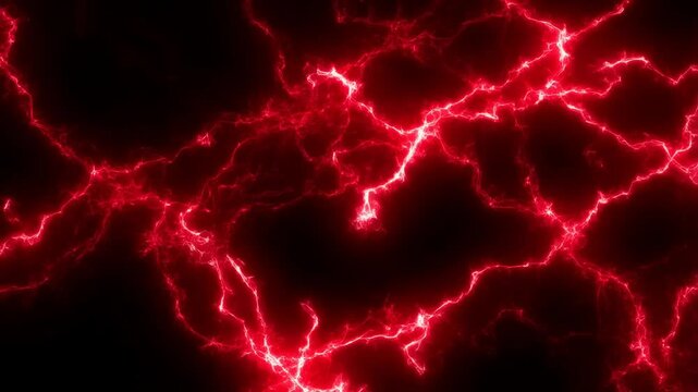 Pulsating red energy and dynamic electric lightning storm