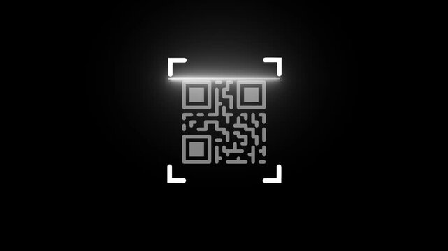 Dynamic QR code scanning icon motion graphic animation overlay