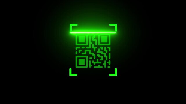 Dynamic QR code scanning icon motion graphic animation overlay