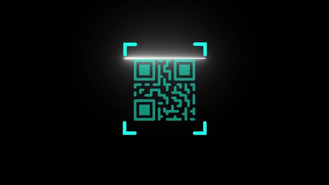 Dynamic QR code scanning icon motion graphic animation overlay