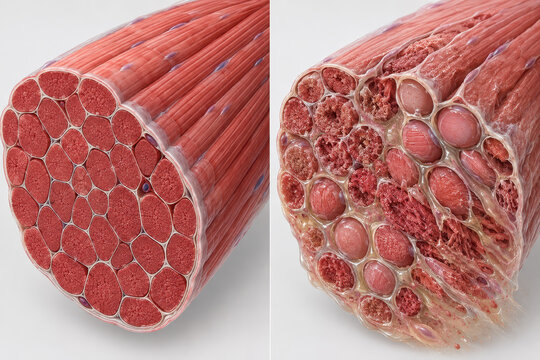Healthy Muscle and Rhabdomyolysis Damage Comparison