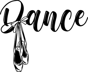 Dance word svg, Ballet slippers vector © Hillary