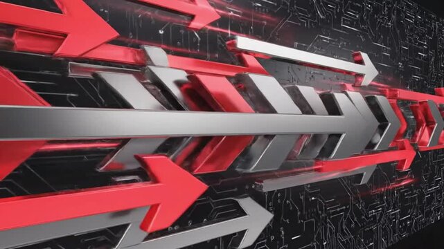 Red and grey tech abstract motion background for VSRExport in digital space with detail focus