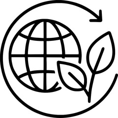 Net Zero Emissions Target Line Icon © Gouasmia