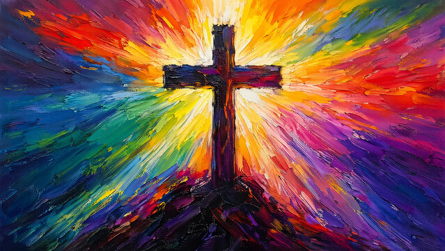 Radiant Cross Abstract Painting