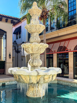 icicles on a fountain in Florida