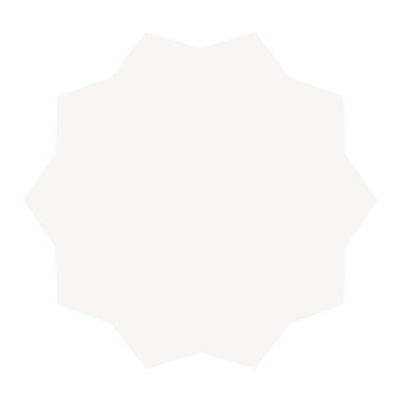 White jagged decagon png sticker, minimal shape design, transparent background
