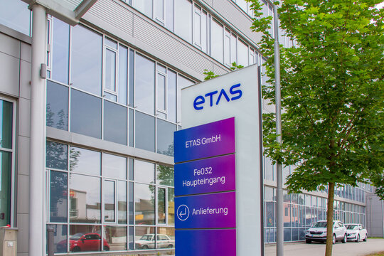 eTAS logo automotive software embedded systems ECU development tools diagnostics Bosch subsidiary Germany vehicle electronics calibration programming technology company innovation, Feuerbach, GERMANY