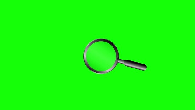 magnifying glass on green background