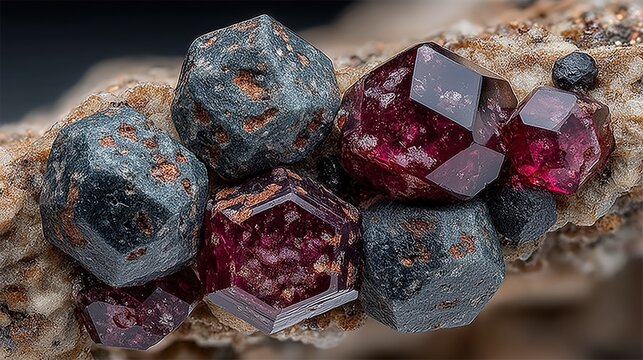 Rare Spinel Crystal Octahedrons in Studio Light