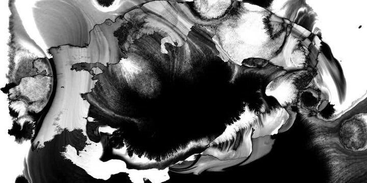 Ink Drops Transition on Black Background 4k Footage Ink Footage Transition White Ink Drops Falling on Black Background